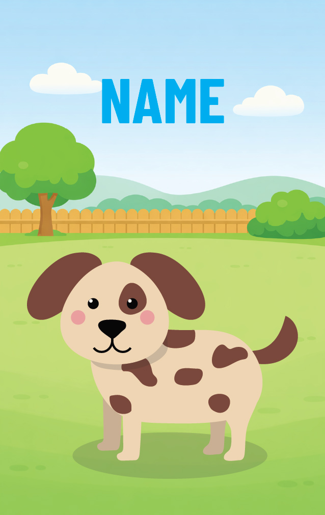 Cute Cartoon Dog — proof front