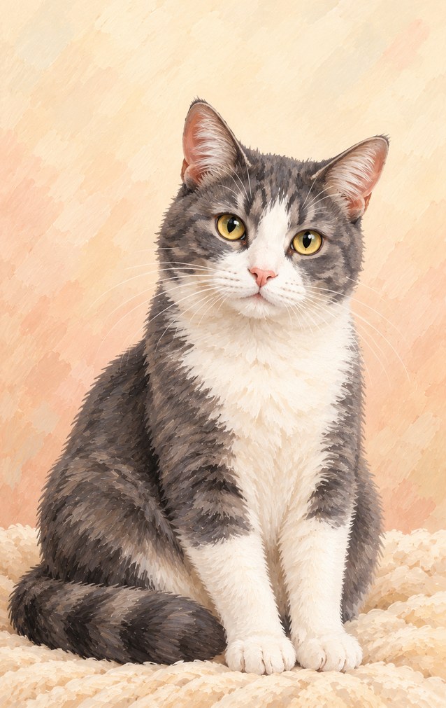 Pets - Grey and White Cat — proof front